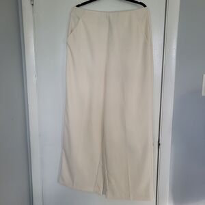 Elegant Cream Wide-Leg Pants